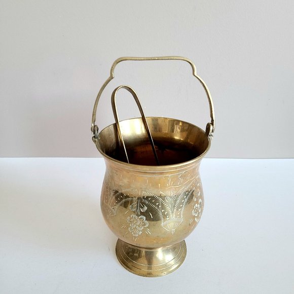 Brass vintage Ice bucket with tongs. - Picture 1 of 8